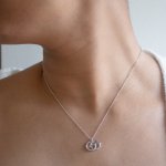 Sterling Silver Designer Inspired Guςςi Necklace (N-1582)