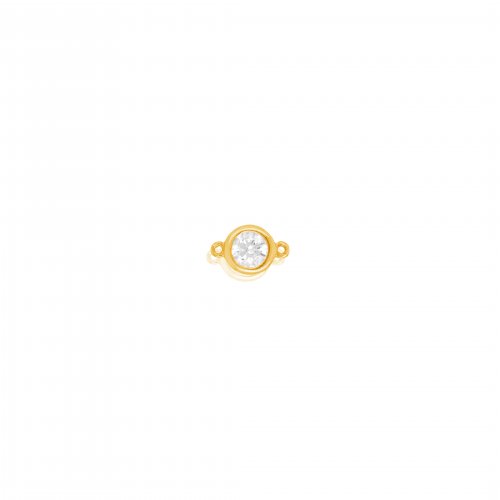 10K Yellow Gold 4MM CZ Bezel Permanent Jewellery Charm (PERM-C-0002)