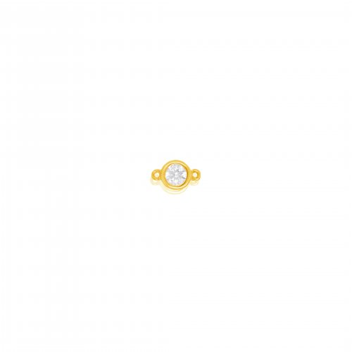 10K Yellow Gold 3MM CZ Bezel Permanent Jewellery Charm (PERM-C-0001)