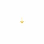 10K Yellow Gold Dainty CZ Sunburst Star Permanent Jewellery Charm (PERM-C-0003)