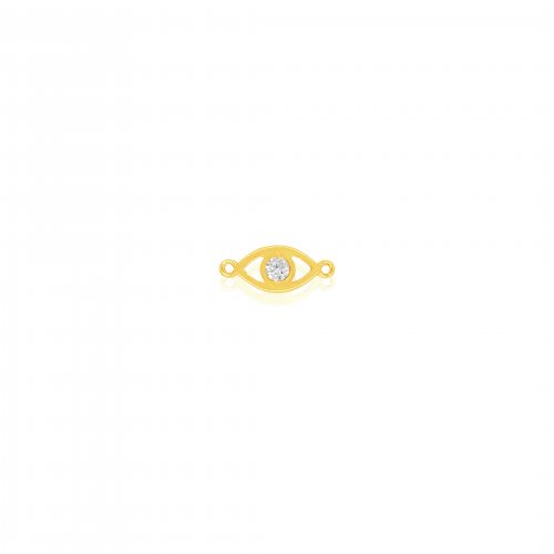 10K Yellow Gold CZ Evil Eye Permanent Jewellery Charm (PERM-C-0005)