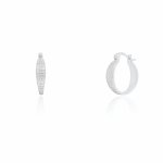 Sterling Silver Pave CZ Huggies Earrings (HUG-1144)