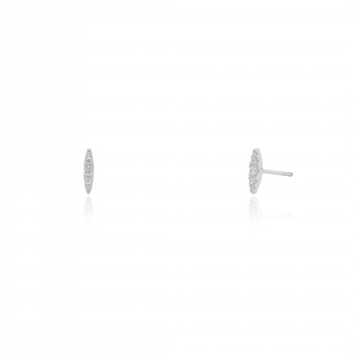 Sterling Silver CZ Elliptic Stud Earrings (ST-1666)