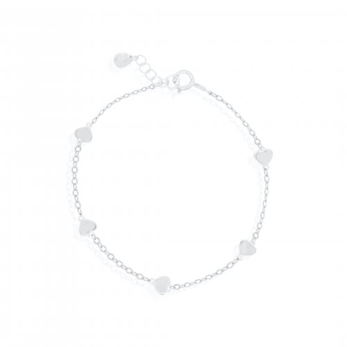 Sterling Silver Heart by the Yard Bracelet (BR-1432)