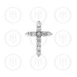 Silver Cubic Zirconia Religious Cross Pendant (CR-1022)