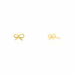 Sterling Silver Dainty Ribbon Bow Stud Earrings (ST-1669)