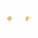 Sterling Silver Designer Inspired Vân Cleef Center CZ Stud Earrings (ST-1668)