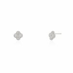 Sterling Silver Designer Inspired Vân Cleef Center CZ Stud Earrings (ST-1668)