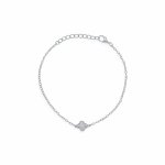 Sterling Silver Designer Inspired Vân Cleef Center CZ Bracelet (BR-1435)