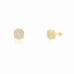 Sterling Silver Round Pave CZ Screwback Earrings (ST-1662)