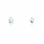 Sterling Silver Designer Inspired Tiffâny Enamel Heart Studs Earrings (ST-1665)