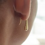 Sterling Silver Gold Vermeil Droplet Earrings (ER-1375)