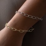 Sterling Silver Ribbed Links Bracelet (BR-1434)