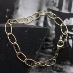 Sterling Silver Ribbed Links Bracelet (BR-1434)