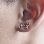 Sterling Silver Dainty Ribbon Bow Stud Earrings (ST-1669)