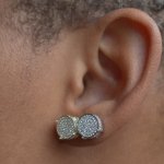 Sterling Silver Round Pave CZ Screwback Earrings (ST-1662)