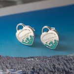 Sterling Silver Designer Inspired Tiffâny Enamel Heart Studs Earrings (ST-1665)