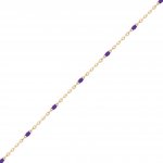 10K Yellow Gold Transparent Purple Enamel Bead by inch 1.3mm (PERM-ENPU-030-10)