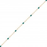 10K Yellow Gold Transparent Green Enamel Bead by inch 1.3mm (PERM-ENG-030-10)