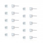 Black Friday: Sterling Silver Rhodium Plated Lab Diamonds 3mm Stud Earrings - Pack of 10 (ST-1674-3-PACK)