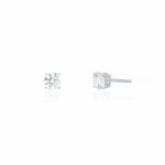 Sterling Silver Rhodium Plated Lab Diamonds 4mm Stud Earrings (ST-1674-4)