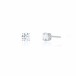 Sterling Silver Rhodium Plated Lab Diamonds 5mm Stud Earrings (ST-1674-5)