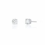 Sterling Silver Rhodium Plated Lab Diamonds 6mm Stud Earrings (ST-1674-6)