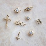 10K Yellow Gold Open Cross Permanent Jewellery Charm (PERM-C-0006)