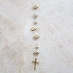 10K Yellow Gold Open Cross Permanent Jewellery Charm (PERM-C-0006)