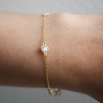 Sterling Silver Gold Vermeil Designer Inspired Tiffâny CZ by the Yard Bracelet (BR-1444)