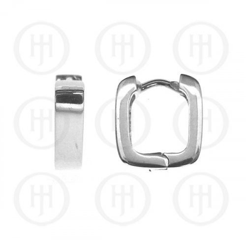 Silver Earrings Plain Huggies Earring 15mm (HUG-1002)