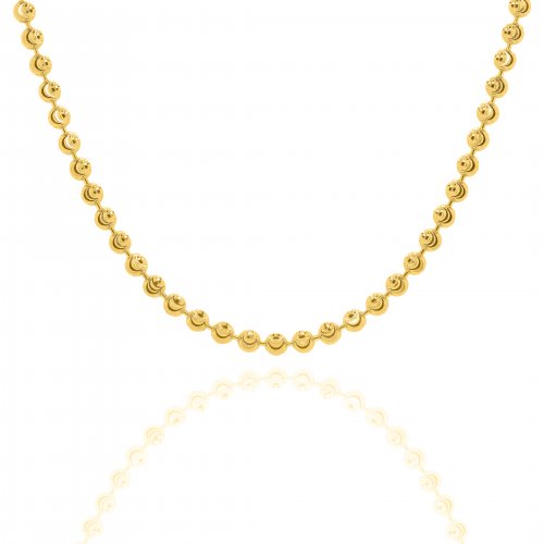 Sterling Silver Gold Vermeil Moon Bead Chain 4mm (CPC-001-G)