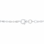 Sterling Silver Rhodium Plated DC Oval & Bead Chain 2mm (CPOV-033)