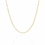 Sterling Silver Two Tone Oval & Moon Bead Chain 2mm (CPOV-006)