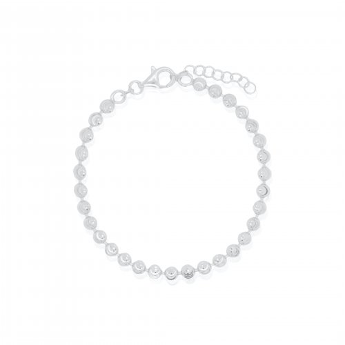 Sterling Silver 4mm Moon Bead Bracelet (BR-1444)