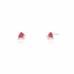 Sterling Silver CZ Santa's Hat Christmas Stud Earrings (ST-1677)