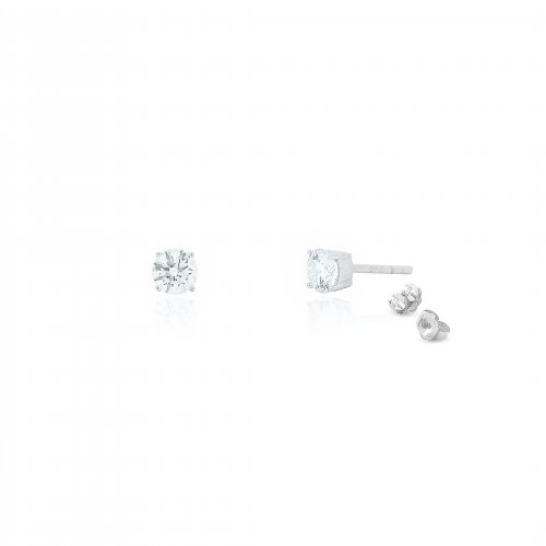 Sterling Silver Rhodium Plated Lab Diamonds 3mm Stud Earrings (ST-1674-3)