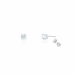 Sterling Silver Rhodium Plated Lab Diamonds 3mm Stud Earrings (ST-1674-3)