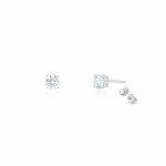 Sterling Silver Rhodium Plated Lab Diamonds 4mm Stud Earrings (ST-1674-4)