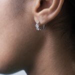 Sterling Silver Fancy CZ Huggies Earrings (HUG-1149)