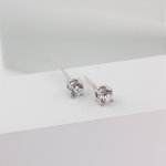 Sterling Silver Rhodium Plated Lab Diamonds 5mm Stud Earrings (ST-1674-5)