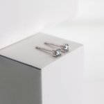 Sterling Silver Rhodium Plated Lab Diamonds 3mm Stud Earrings (ST-1674-3)