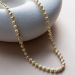 Sterling Silver Gold Vermeil Moon Bead Chain 4mm (CPC-001-G)