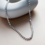 Sterling Silver Rhodium Plated Moon Bead Chain 4mm (CPC-001)