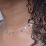 Sterling Silver Mini Tear Drop Dangling Choker (CH-1017)