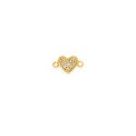 10K Yellow Gold CZ Pave Heart Permanent Jewellery Charm (PERM-C-0011)