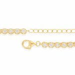 14K Solid Yellow Gold Lab Diamond 2.4mm Tennis TCW 7.43ct Necklace (GC-14-1021)