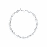 Sterling Silver Rhodium Plated Fancy CZ Bracelet (BR-CZ-147)