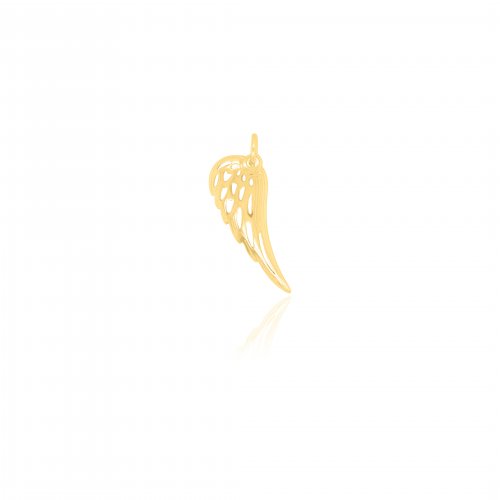 Sterling Silver Gold Vermeil Cutout Angel Wing Charm (P-1495)