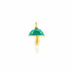 Sterling Silver Gold Vermeil Enamel 3D Mushroom Charm (P-1512)